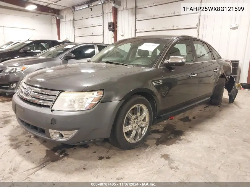 2008 Ford Taurus Limited VIN: 1FAHP25WX8G121599 Lot: 40787405