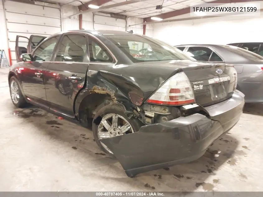 2008 Ford Taurus Limited VIN: 1FAHP25WX8G121599 Lot: 40787405