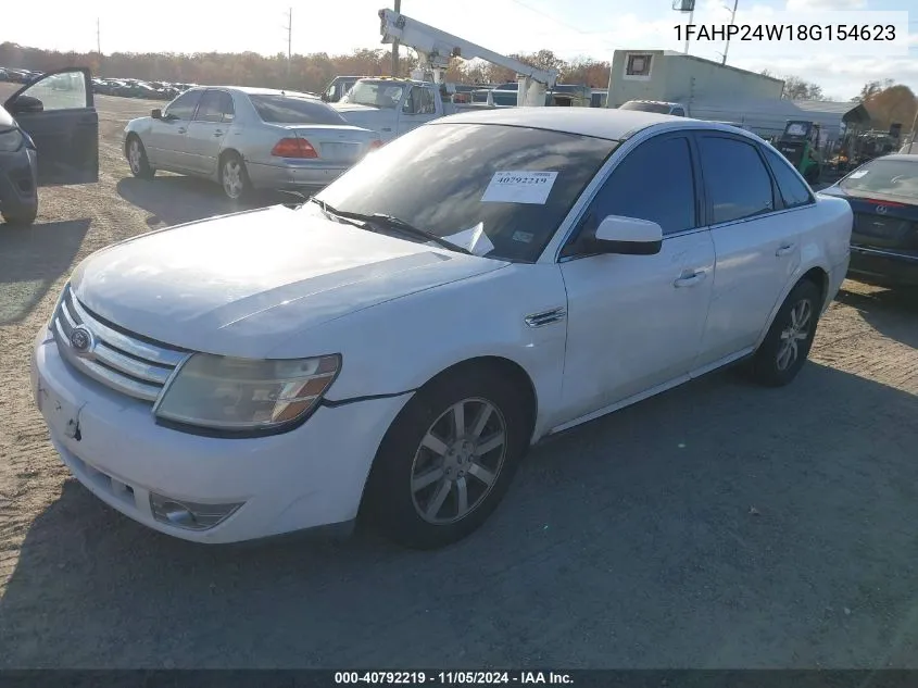 2008 Ford Taurus Sel VIN: 1FAHP24W18G154623 Lot: 40792219