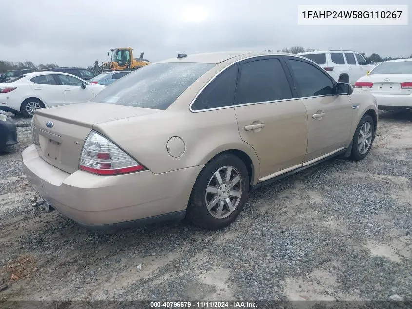 2008 Ford Taurus Sel VIN: 1FAHP24W58G110267 Lot: 40796679