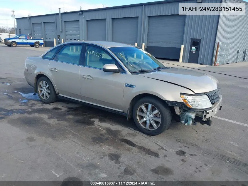 1FAHP24W28G151455 2008 Ford Taurus Sel