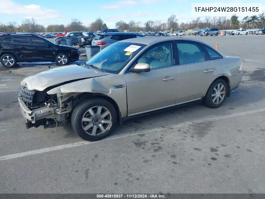 1FAHP24W28G151455 2008 Ford Taurus Sel