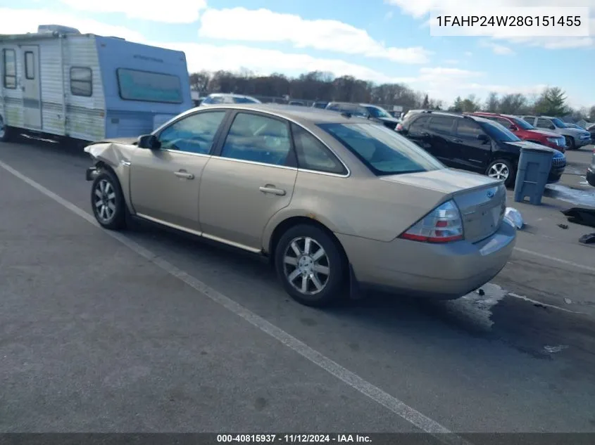 1FAHP24W28G151455 2008 Ford Taurus Sel