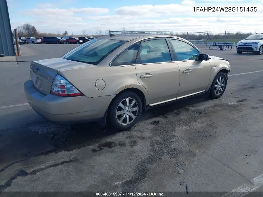 1FAHP24W28G151455 2008 Ford Taurus Sel