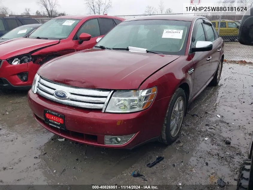 2008 Ford Taurus Limited VIN: 1FAHP25W88G181624 Lot: 40826951