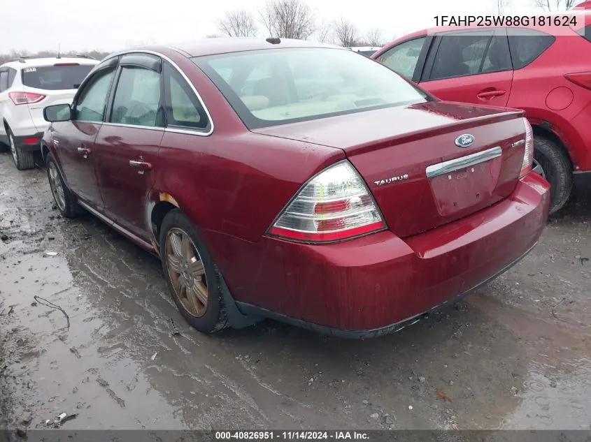 2008 Ford Taurus Limited VIN: 1FAHP25W88G181624 Lot: 40826951