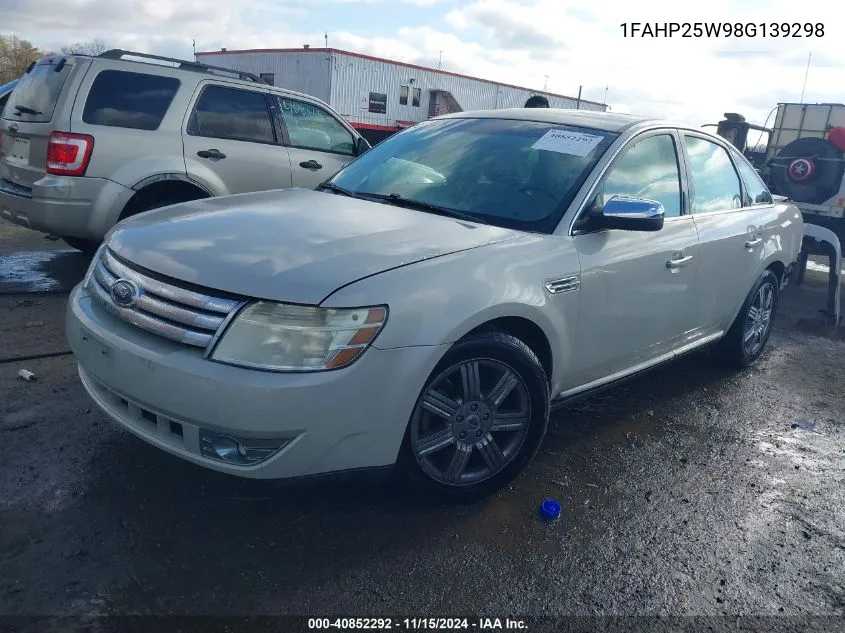 2008 Ford Taurus Limited VIN: 1FAHP25W98G139298 Lot: 40852292