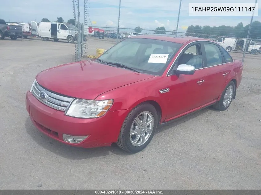 2009 Ford Taurus Limited VIN: 1FAHP25W09G111147 Lot: 40241619