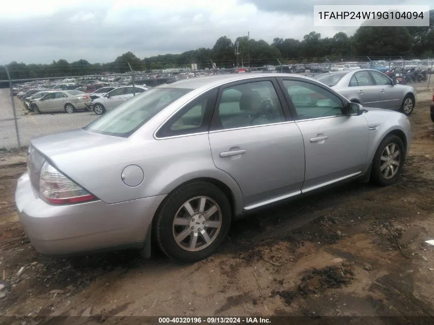 2009 Ford Taurus Sel VIN: 1FAHP24W19G104094 Lot: 40320196