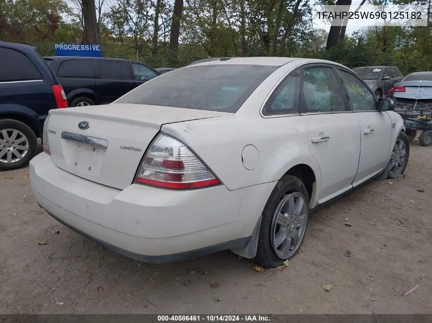 2009 Ford Taurus Limited VIN: 1FAHP25W69G125182 Lot: 40586461