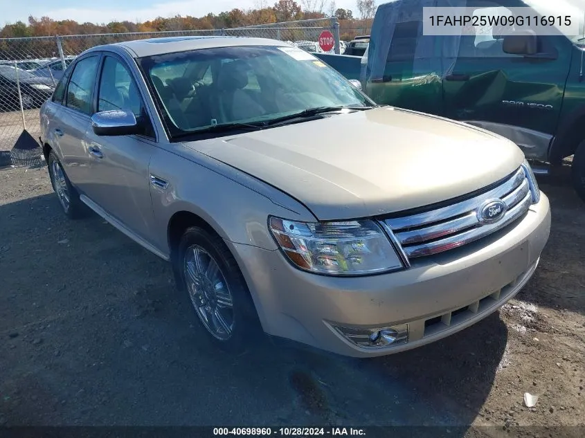 2009 Ford Taurus Limited VIN: 1FAHP25W09G116915 Lot: 40698960