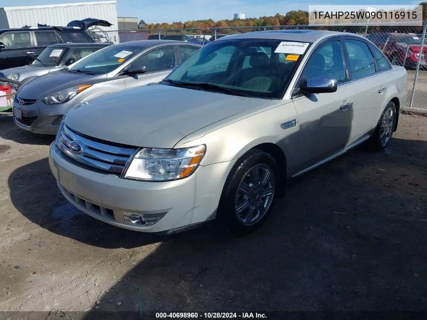 2009 Ford Taurus Limited VIN: 1FAHP25W09G116915 Lot: 40698960