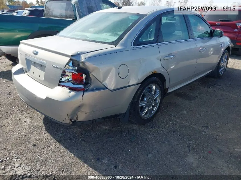 2009 Ford Taurus Limited VIN: 1FAHP25W09G116915 Lot: 40698960