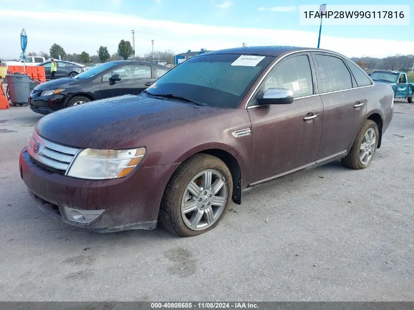 2009 Ford Taurus Limited VIN: 1FAHP28W99G117816 Lot: 40808685