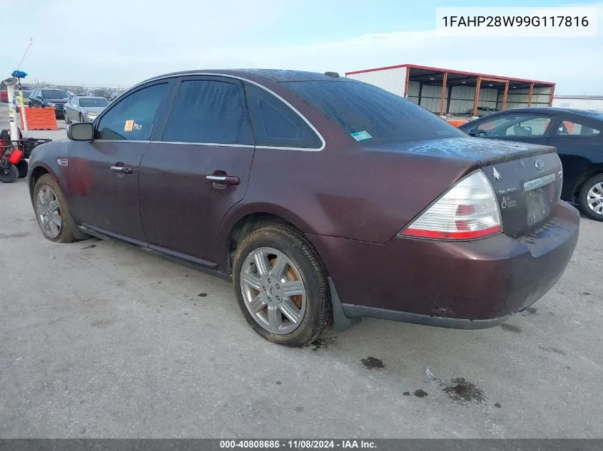 2009 Ford Taurus Limited VIN: 1FAHP28W99G117816 Lot: 40808685