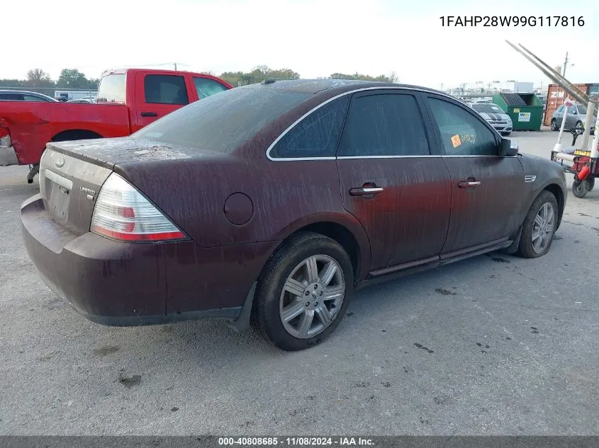 2009 Ford Taurus Limited VIN: 1FAHP28W99G117816 Lot: 40808685