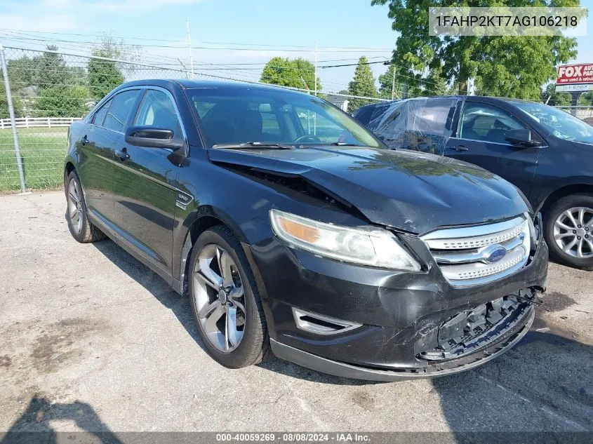 2010 Ford Taurus Sho VIN: 1FAHP2KT7AG106218 Lot: 40059269