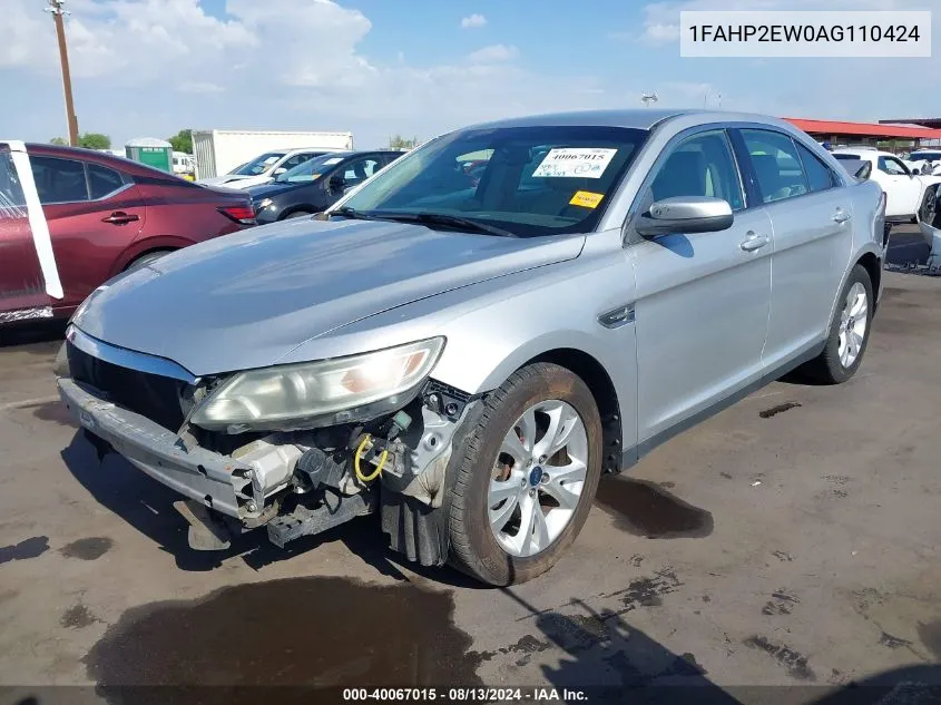 2010 Ford Taurus Sel VIN: 1FAHP2EW0AG110424 Lot: 40067015