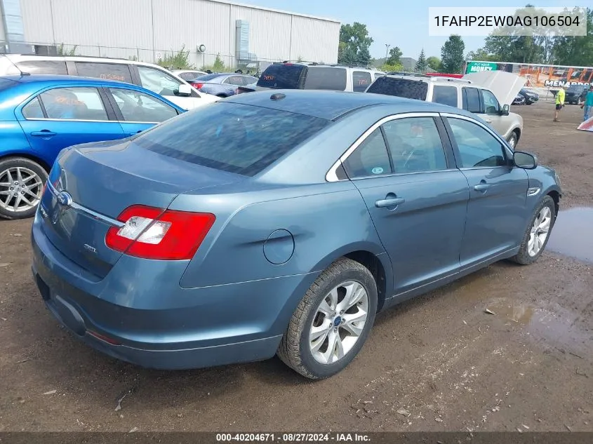 2010 Ford Taurus Sel VIN: 1FAHP2EW0AG106504 Lot: 40204671