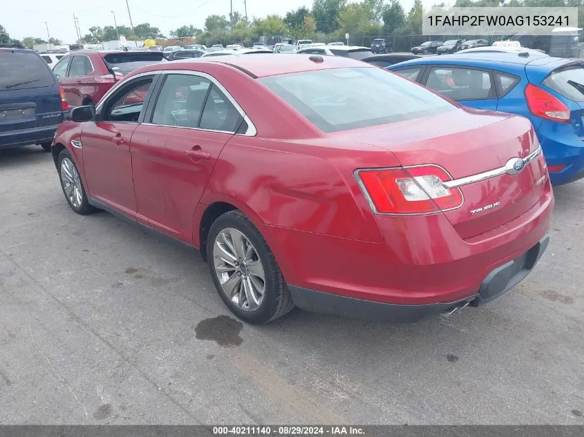 2010 Ford Taurus Limited VIN: 1FAHP2FW0AG153241 Lot: 40211140