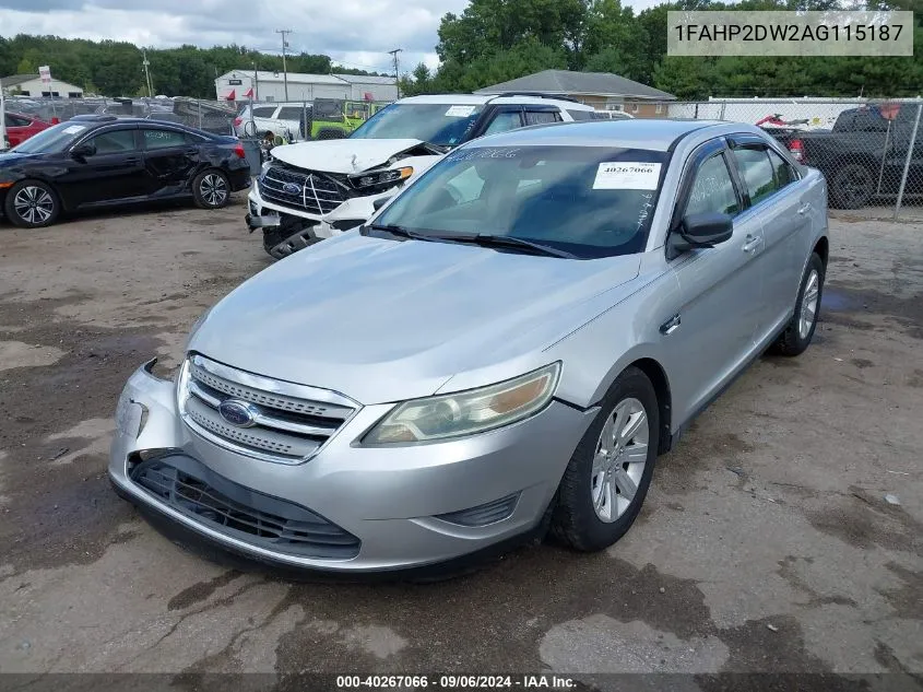 2010 Ford Taurus Se VIN: 1FAHP2DW2AG115187 Lot: 40267066