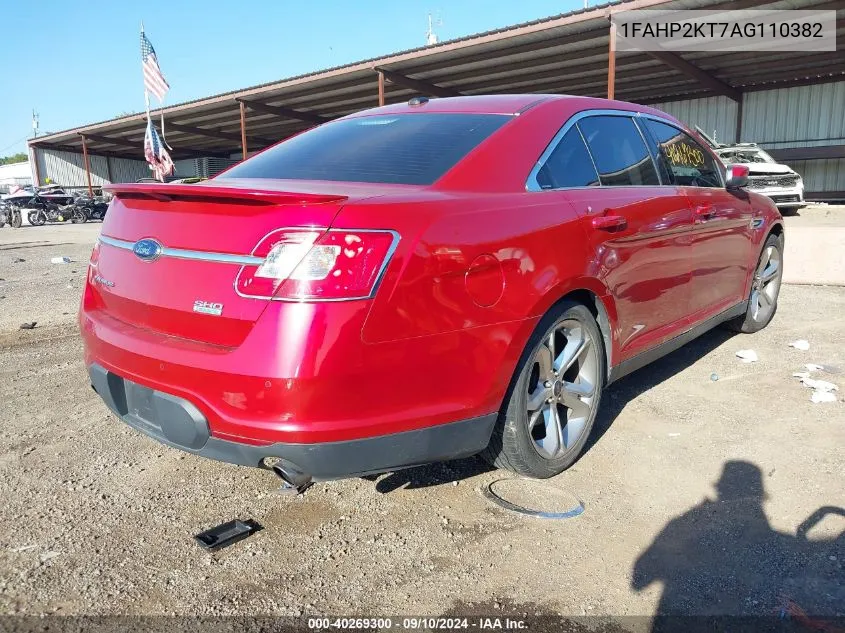 2010 Ford Taurus Sho VIN: 1FAHP2KT7AG110382 Lot: 40269300