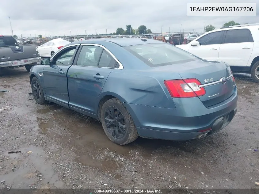 2010 Ford Taurus Sel VIN: 1FAHP2EW0AG167206 Lot: 40315637