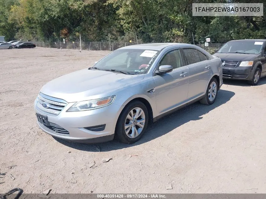 2010 Ford Taurus Sel VIN: 1FAHP2EW8AG167003 Lot: 40351428