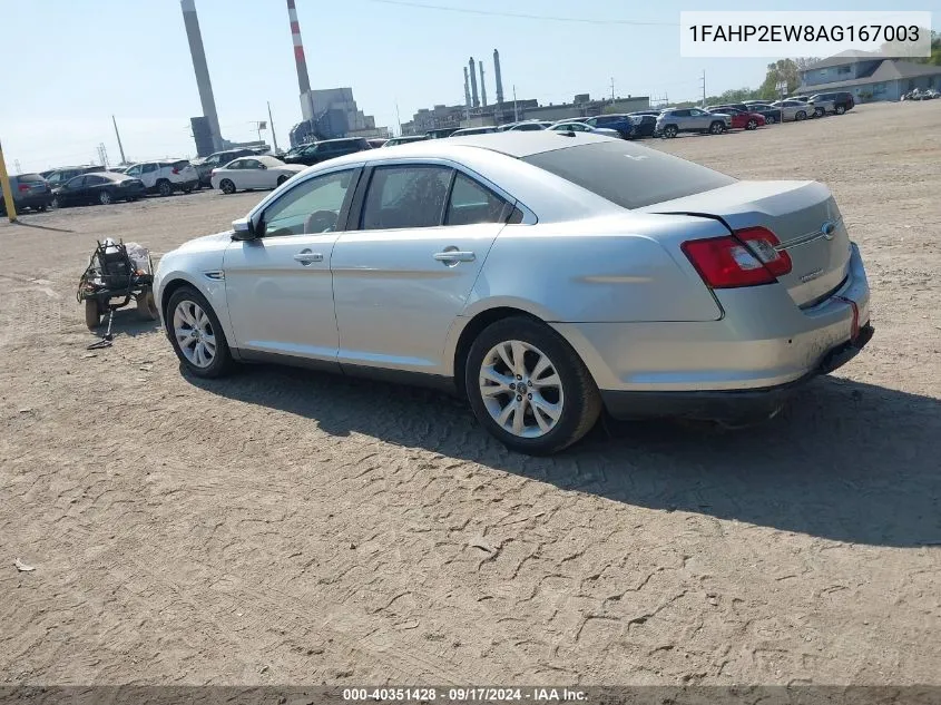 2010 Ford Taurus Sel VIN: 1FAHP2EW8AG167003 Lot: 40351428