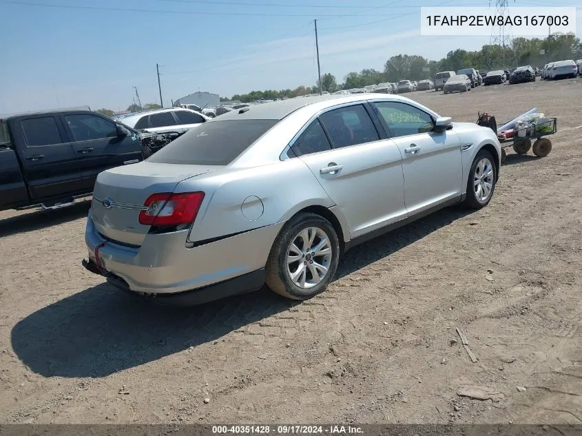 2010 Ford Taurus Sel VIN: 1FAHP2EW8AG167003 Lot: 40351428