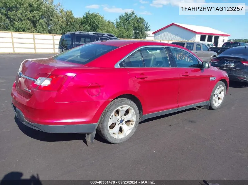 2010 Ford Taurus Sel VIN: 1FAHP2HW1AG123257 Lot: 40351470