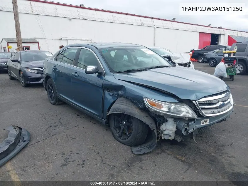 2010 Ford Taurus Limited VIN: 1FAHP2JW3AG151250 Lot: 40361917