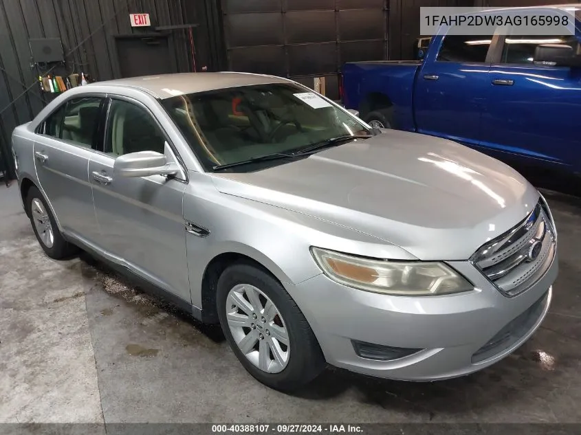 2010 Ford Taurus Se VIN: 1FAHP2DW3AG165998 Lot: 40388107