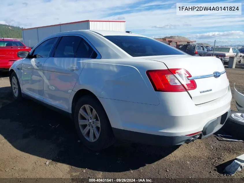 2010 Ford Taurus Se VIN: 1FAHP2DW4AG141824 Lot: 40431541