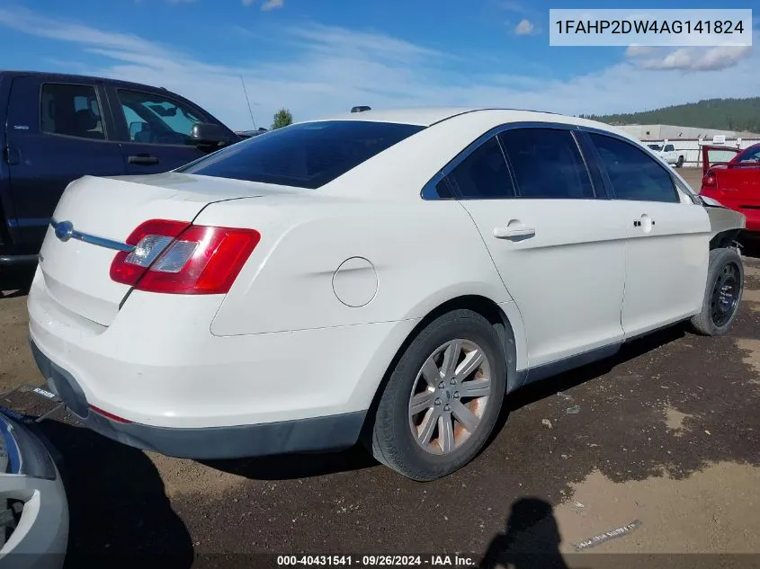 2010 Ford Taurus Se VIN: 1FAHP2DW4AG141824 Lot: 40431541