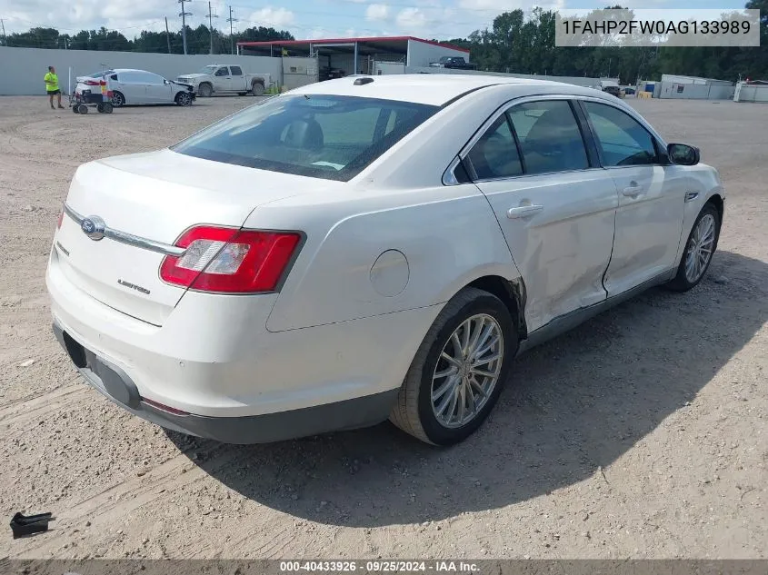 2010 Ford Taurus Limited VIN: 1FAHP2FW0AG133989 Lot: 40433926