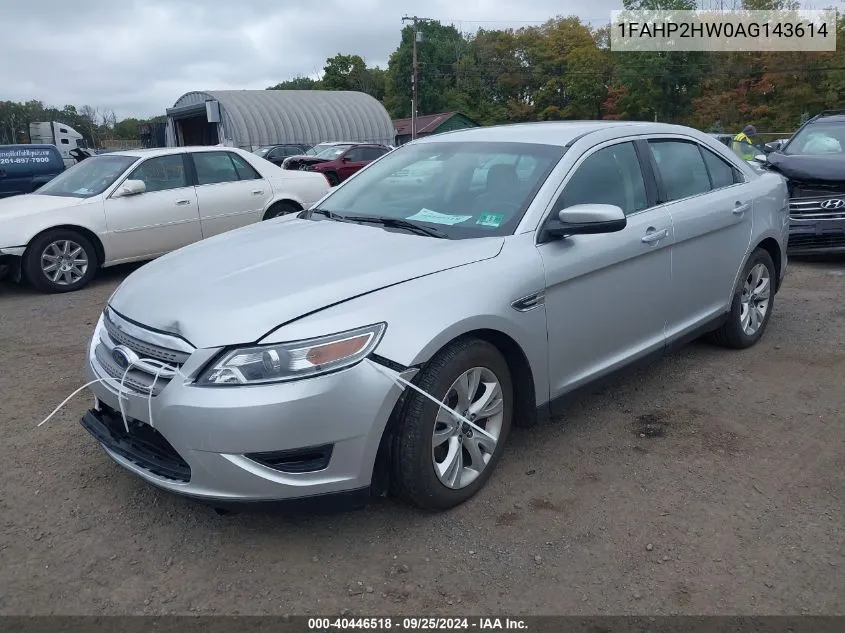 2010 Ford Taurus Sel VIN: 1FAHP2HW0AG143614 Lot: 40446518