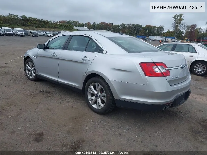 2010 Ford Taurus Sel VIN: 1FAHP2HW0AG143614 Lot: 40446518