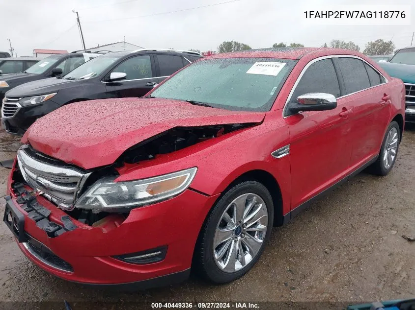 1FAHP2FW7AG118776 2010 Ford Taurus Limited