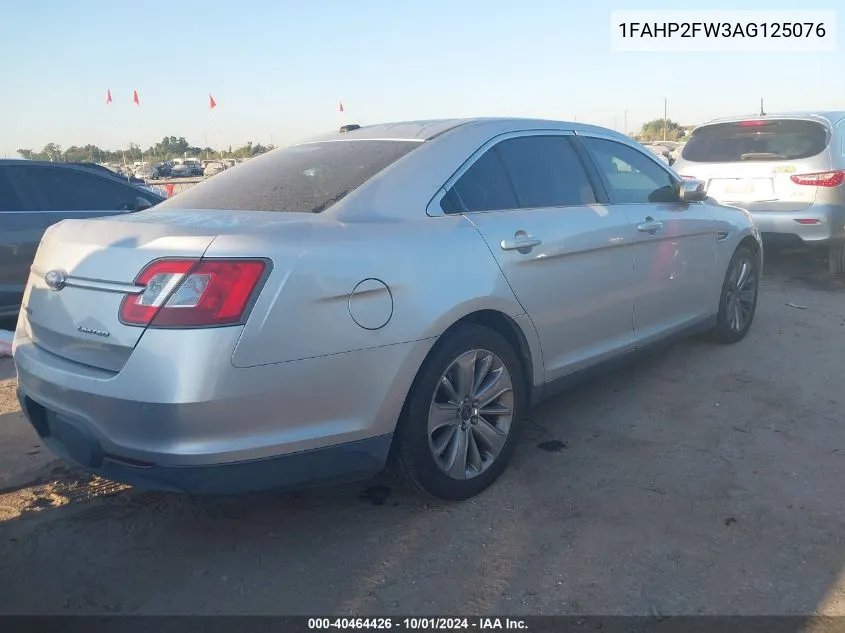 2010 Ford Taurus Limited VIN: 1FAHP2FW3AG125076 Lot: 40464426