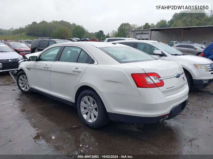 2010 Ford Taurus Se VIN: 1FAHP2DW1AG151050 Lot: 40473062