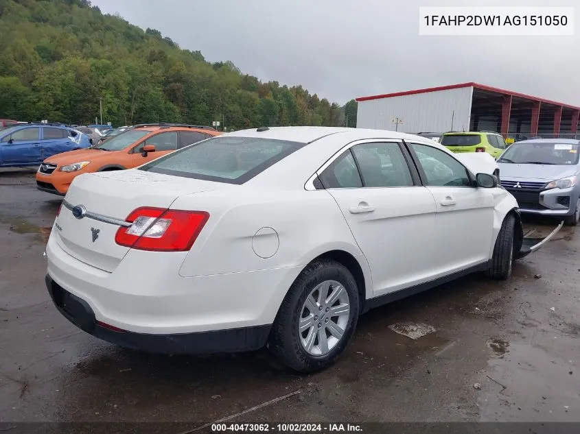 1FAHP2DW1AG151050 2010 Ford Taurus Se