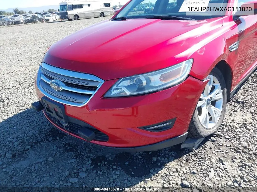 2010 Ford Taurus Sel VIN: 1FAHP2HWXAG151820 Lot: 40473678