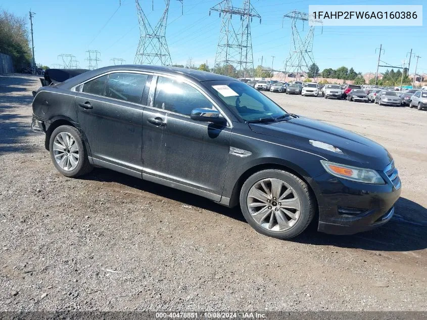 2010 Ford Taurus Limited VIN: 1FAHP2FW6AG160386 Lot: 40478851