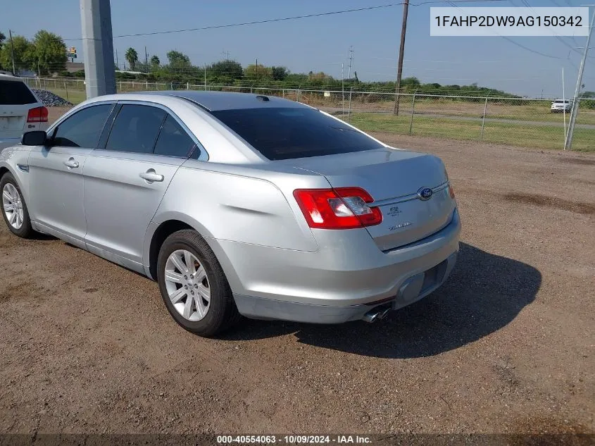 2010 Ford Taurus Se VIN: 1FAHP2DW9AG150342 Lot: 40554063