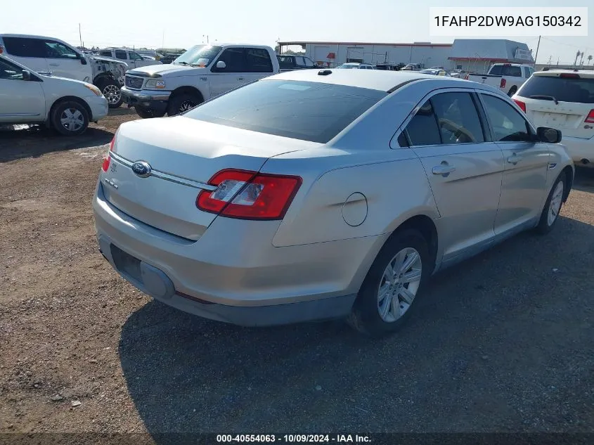 2010 Ford Taurus Se VIN: 1FAHP2DW9AG150342 Lot: 40554063