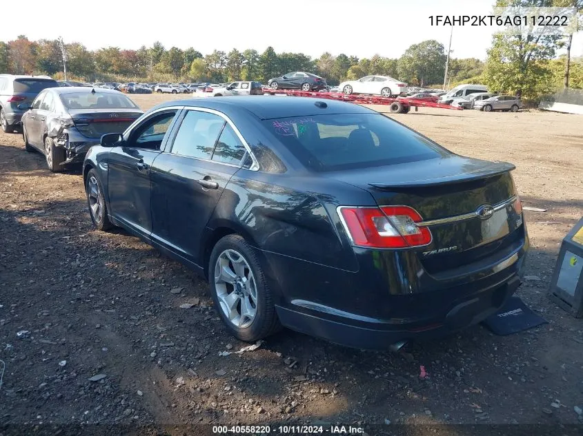 2010 Ford Taurus Sho VIN: 1FAHP2KT6AG112222 Lot: 40558220