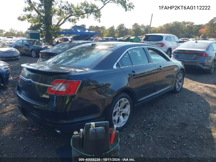 2010 Ford Taurus Sho VIN: 1FAHP2KT6AG112222 Lot: 40558220