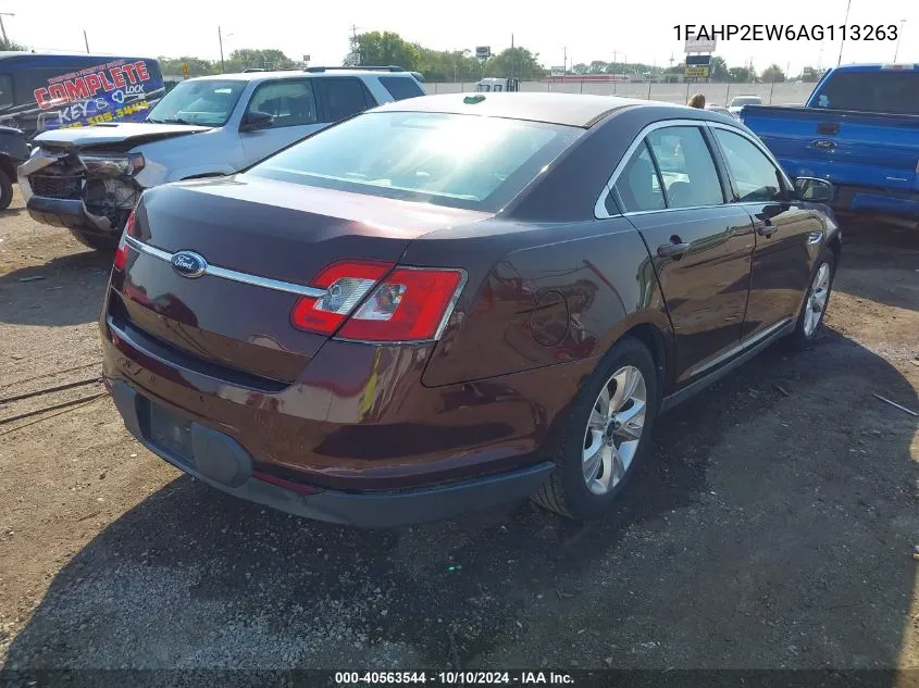 2010 Ford Taurus Sel VIN: 1FAHP2EW6AG113263 Lot: 40563544