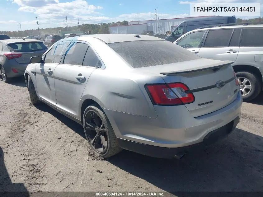 2010 Ford Taurus Sho VIN: 1FAHP2KT5AG144451 Lot: 40594124